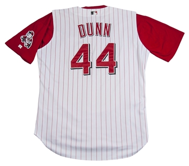 2004 Adam Dunn Game Used and Photo Matched Cincinnati Reds Home Jersey From 100th Career Home Run Game - 7/28/2004